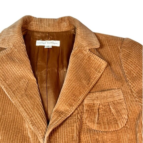 VTG 90s Banana Republic Corduroy Blazer Jacket Sz 10 Tan Retro Academia Twee - Picture 10 of 11